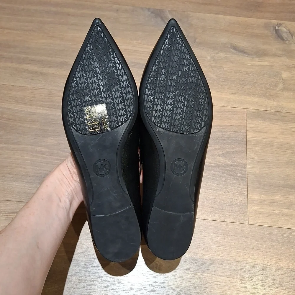 NWOT Michael Kors Women's Black Leather "Tabby" Lace-up Flats - Picture 8 of 8